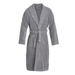 Cottoneclat 100% Organic Turkish Cotton Unisex Dressing Gown, Premium Zero Twist Yarn, Soft and Absorbent Bathrobe, UltimateTouch Sensual, Light Grey, Size L-XL