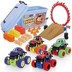 Wheelz Monster Truck Stadium Set - Monster Truck Toys For 3-6 Year Old Boys - Includes 4 Monster Trucks, Storage Tub & Accessories - Boys Car Toys Age 3 Plus