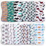 Premium 12-Pack Baby Burp Cloths & Bibs with 2-in-1 Design Large Size and 3-Layer Thickness Organic Cotton Super Absorbent and Soft Burping Rags for Girls and Boys - Ideal Baby Bibs Set for Spit Up