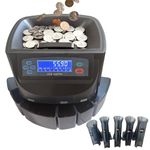 Coin Counter, Electric Coin Sorter, 270 Coins/Minute, 500 Coins Capacity, Coin Counter with Digital Counting Display for Office Store Restaurant Retail Superstore Pharmacy