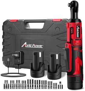 AVID POWER Cordless Electric Ratchet Wrench 3/8", 44.2 Ft-lbs 12V Power Ratchet Wrench Kit w/Two 2.0Ah Batteries, 1-Hour Fast Charger, Variable Speed and 10 Sockets