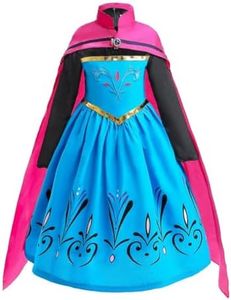 Dressy Daisy Snow Queen Coronation Princess Costume Dress Up with Cape for Toddler Girls Halloween Birthday Party Fancy Outfit Size 5-6