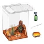 KAKOOTI Reptile Terrarium kit,8" x 8"x 12" Reptile Breeding Box, Magnetic Acrylic Enclosure，for Snake, Tarantula，Hermit Crab，Jumping Spider，Iguana，Leopard Gecko，Bearded Dragon, Insect, Mantis