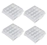 Syga Plastic Portable Battery Case/Holder Battery Container for AA/AAA 4 Cell (White Transparent) - Set of 4