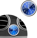 Crynod 1 PC Car Luminous Clock, Dashboard Decorative Supplies, 1.5 Inches x 0.3 Inches Automobile Universal Replacement Accessories, for Most Cars, Trucks and Vans (Blue)