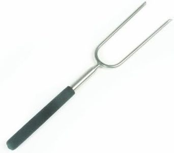 Camco Durable Stainless Steel Hot Dog and Smore Roasting Fork for Campfires -Extends Up to 34", Excellent for Camping, Hiking or RVing (44014) , Black
