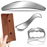 BYYDDIY 3 in 1 Stainless Steel Muscle Scraper Tools Set,Scraping Massage Tools for Physical Therapy,Derma Edge Massage Tool & GuaSha Massage Scraper Tool