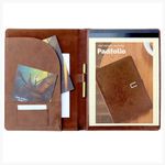 Professional Business Padfolio/Resume Portfolio Folder with Letter Size Writing Pad, Premium Leather Look and Feel