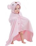 Hilmocho Baby Bath Towel with Hood Newborn Infant Toddler Ultra Soft Warm Coral Velvet Swimming Shower Pool Towel Blanket Bathrobe, 110x68CM