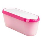 Tovolo Ice Cream Containers for Homemade Ice Cream, Glide-A-Scoop (1.5 Qt, Raspberry Tart) - Stackable Ice Cream Storage Containers for Freezer - BPA-Free Ice Cream Tub with Lid & Non-Slip Base