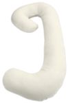 Snoogle Chic Jersey - Snoogle Total Body Pregnancy Pillow with 100% Jersey Cotton Knit Easy on-off Zippered Cover - Ivory