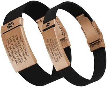 ROAD iD Personalized Medical Identification Bracelet - Premium ID Wristband with Medical Alert Badge - Silicone Clasp