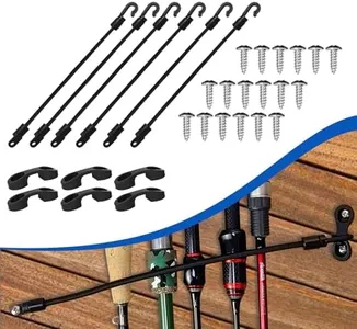 6 Pieces 12inch/20inch Rod Strap Holder Boat Deck Rod Straps Mount Rod Strap Deck Mount Connector Rod Hold Down Strap for Boat Kayak Boat Fishing