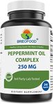 Brieofood Peppermint Oil Complex - 250 mg 240 Capsules Supports a Healthy Gut, Bowel Soothing Gluten Free & Non-GMO