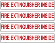 Haobase 4 Pcs Fire Extinguisher Inside Signs Stickers - 22.5 cm x 4 cm - Self Adhesive Vinyl