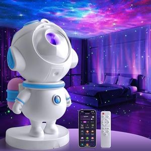 Astronaut Galaxy Star Projector Light, Aurora LED Night Light Lamp for Bedroom,Adults Kids Room Decor, Space Starry Nebula Ceiling Lighting Projector with Timer, Remote & APP Control, White Noise