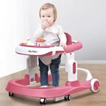 StarAndDaisy Premium Walker for Baby with Anti Fall Safety Brake Pads / Baby Walker with Scientific Walking and Push Mode Design, Speed Adjustable Wheels, Multi-Speed Height Adjustment, Detachable MusicTray (Pink)