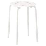 Ikea Marius Stool, White(Seat Diameter: 0.320 M (12 5/8") Width: 0.400 M (15 3/4") Seat Height: 0.450 M (17 3/4")) - Metal