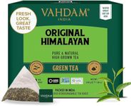 VAHDAM, Green Tea Bags (100 Plant Based Pyramid Tea Bags) Green Tea Leaves From Himalayas | Non GMO, Gluten Free, Naturally High Grown | Whole Loose-Leaf Tea Bags | Resealable Ziplock Pouch