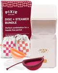 Pixie Menstrual Cup & Disc Duo Kit - Ranked 1 for Most Comfortable Reusable Period Cup & Disc - Buy One We Give One - with Ebook Guide, Flushable Wipes, Lube, Feminine Wash, Carry Cup & Storage Bag