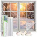 FLYZZZ Window Insulation Kit - 62x393in Window Insulation Kit for Winter with Widen Double-Sided Tape, Thickened Plastic Window Covering for Winter Can Insulates 10 Windows