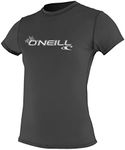 O'Neill Wetsuits Women's Basic Skins Upf 50+ Short Sleeve Sun Shirt, Black, X-Large