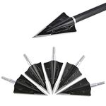 ZSHJGJR 2 Blades Hunting Broadheads 125grain Traditional Hunting Arrow Head Sharp Screw-in Arrow Tips with Black Storage Case for Target Hunting 6 Pack (6pcs boardheads)