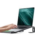 JCZT Ergonomic Laptop Stand for Desk, Ergonomic Computer Stand with Wrist Rest, Aluminum Portable Laptop Stands Holder Mount for MacBook Air Pro, All 10-17" Laptop, Black