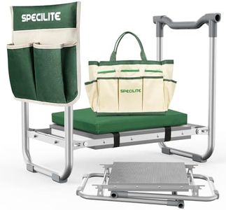 SPECILITE Garden Kneeler and Seat with Kneeling Pad,Heavy Duty Foldable Gardener Stool with 2 Tool Pouches,Anti- Knee and Back Pain, Gardening Gifts for Women,Men Senior