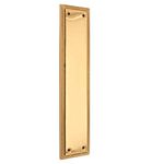 5mm Heavy Duty Solid Cast Brass Georgian Finger Plate Door Push Plate 285x 67mm (Polished Brass)