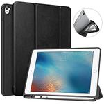 MoKo Case for iPad Pro 9.7 with Apple Pencil Holder - Slim Lightweight Smart Shell Stand Cover Case with Auto Wake/Sleep for Apple iPad Pro 9.7 Inch 2016 Tablet, Black