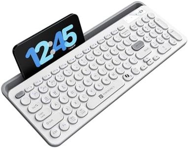 Portronics Bubble 3.0 Wireless Keyboard with Bluetooth + 2.4 GHz USB Receiver, Rechargeable Battery, Dual Height Adjustment, Multimedia Hotkeys with Numpad, for Laptop, PC, Smartphone, Tablet(White)