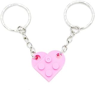 TTYY Friendship Gifts Best Friend Keychain Couples Keychain BFF Heart Key Ring Set Birthday Gifts for Men Women 6 color, Pink Heart 1