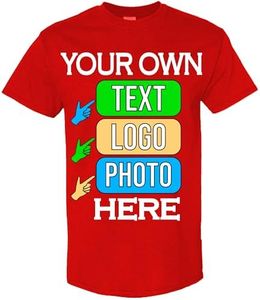 Custom T-Shirts for Men and Women Design Your Own Personalized Shirt with Text Image Logo Customizable Front and Back Print Soft Cotton Tee Red