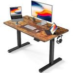 FEZIBO Height Adjustable Electric Standing Desk, 40 x 24 Inches Stand up Table, Sit Stand Home Office Desk with Splice Board, Black Frame/Rustic Brown Top