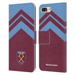 Head Case Designs Officially Licensed West Ham United FC Arrowhead Lines Crest Graphics Leather Book Wallet Case Cover Compatible With Apple iPhone 7 Plus/iPhone 8 Plus