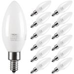 TORCHSTAR Dimmable E12 LED Candelabra Bulb, UL Listed, 60W Equivalent Chandelier Light Bulbs, 550LM, LED Filament Candle Bulb C11, Frosted Glass Ceiling Fan Light Bulbs, 4000K Cool White, Pack of 12