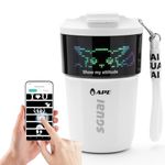 APE Smart Coffee Tumbler with LED Pixel Projection Screen, 12 oz Coffee Insulation Cup Mug Tumbler with APP Controlled, Gift Ideas for Girlfriend Boyfriend Birthday Christmas Unique Presents (White)