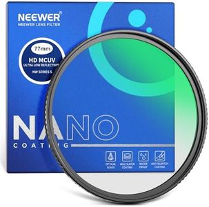 NEEWER 77mm Ultra Low Reflectivity UV Lens Filter, UV Protection Filter with Multi Resistant Coating, HD High Transmittance Optical Glass, Ultra Slim Aluminum Frame, Water/Scratch/Oil Resistant