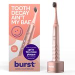 BURST Electric Toothbrush for Adults - Charcoal Black Soft Bristle Toothbrush for Deep Clean, Stain & Plaque Removal – 1 Month Rechargeable Battery - 3 Sonic Toothbrush Modes - Rose Gold