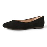 Amazon Essentials Women's Comfortable Square-Toe Slip On Ballet Flat, Black, 5