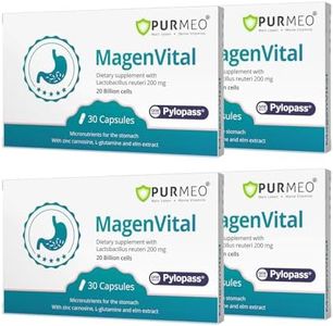 purmeo 4 Pack MagenVital Pylopass H. Pylori Treatment Probiotics - 1 Per Day - Gastritis, Acid Reflux, Heartburn, Stomach Lining Repair - Lactobacillus Reuteri DSM17648 - Made in Germany