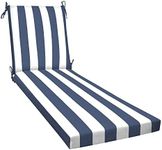 Honeycomb Outdoor Chaise, 22.5" W x 70" L, Cabana Stripe Blue & White Patio Cushion