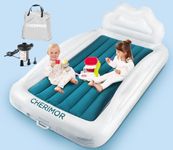 CHERIMOR Toddler Air Mattress with Electric Pump, Inflatable Toddler Travel Bed with Safety Sides, Portable Kids Blow Up Mattress for Travel, Camping Grandma Sleepovers Playing Air Bed, Gift for Kids