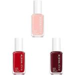 essie expressie, fast dry nail polish, BUNDLE, crop top & roll (neutral), seize the minute (red), not so low key (burgundy), 10ml