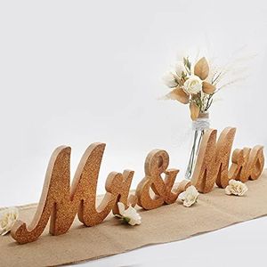 Mr & Mrs Sign for Wedding Table, Large Mr and Miss Wooden Letters, Party Decoration Head Table Wedding Wood Letter, Just Married Sign Anniversary Party Valentine's Day Decor,Rose Golden