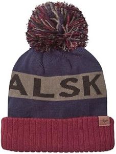 SEALSKINZ Foulden Water Repellent Bobble Hat, Navy Blue/Grey/Red, L/XL