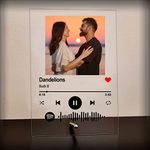 Shaivya Customized Acrylic Photo and Song Glass Spotify Plaque with Wooden Stand|Couple Romantic Gift (Transparent Clear 6 x 9 Inches)