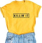 YITAN Women Teen Girl Cute Tops Women T Shirts Junior Graphic Tee Yellow Large