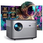 [Auto Focus/Keystone] Projector 4K with WiFi 6 and Bluetooth 5.2, 600 ANSI Lumens WiMiUS Native 1080P Outdoor Projector, 50% Zoom, Home 4K Projector Compatible with iOS/Android/HDMI/TV Stick